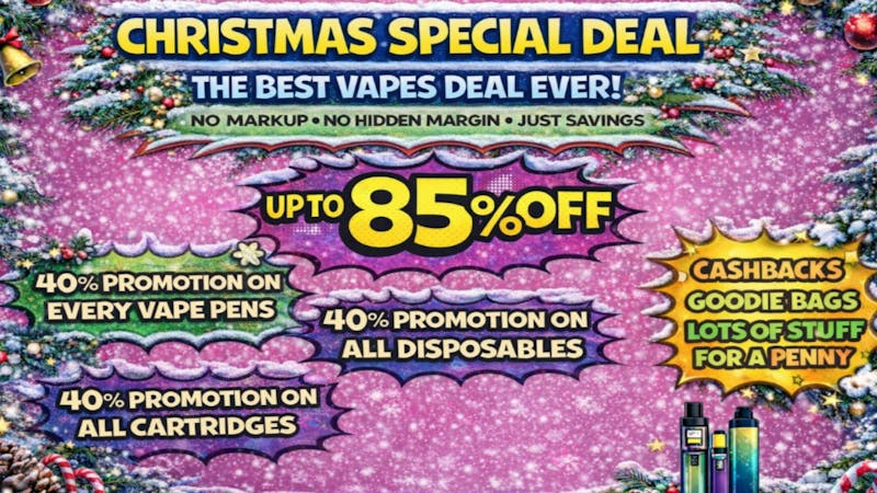 Doorhash ALL VAPES MEGA CHRISTMAS DISCOUNTS UP TO 85% OFF