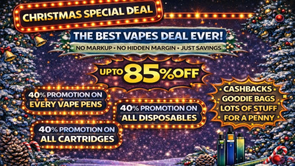 Doorhash 85% VAPES MEGA XMAS DEAL