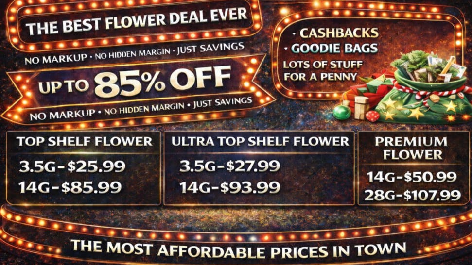 Doorhash 85% OFF ALL FLOWER DEAL + FTP 50% PROMO