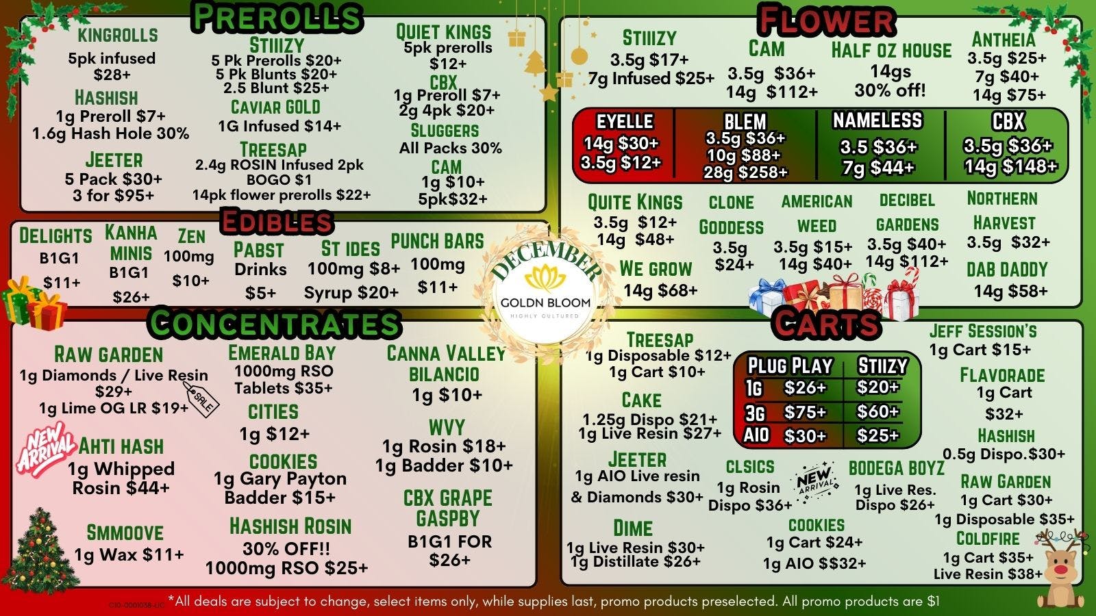 Goldn Bloom - Perris December Specials PRICES OTD!