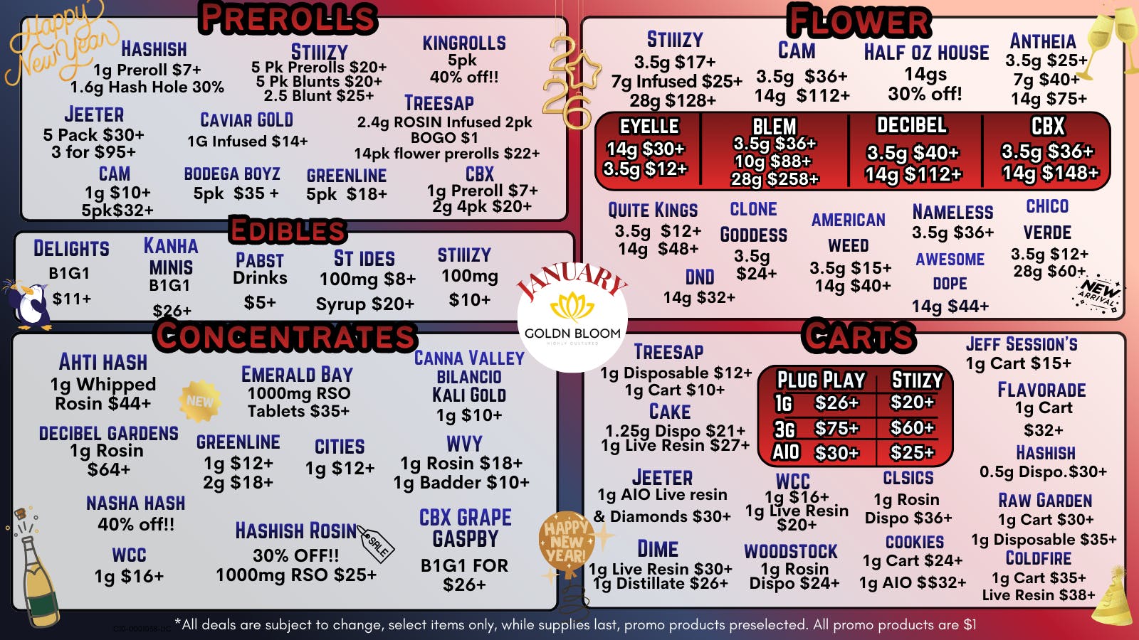 Goldn Bloom - Perris January Specials