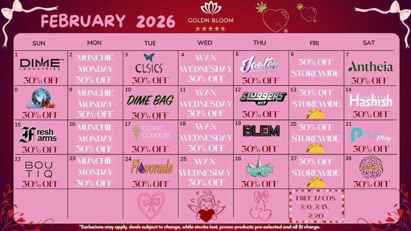 Goldn Bloom - Perris February Daily Deals