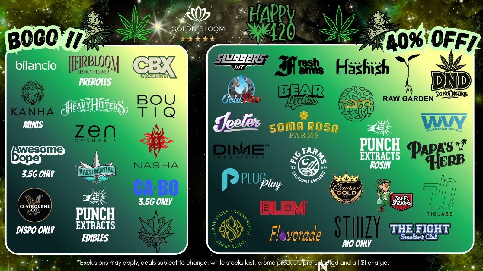 Goldn Bloom - Perris 420 Specials - Shop Now