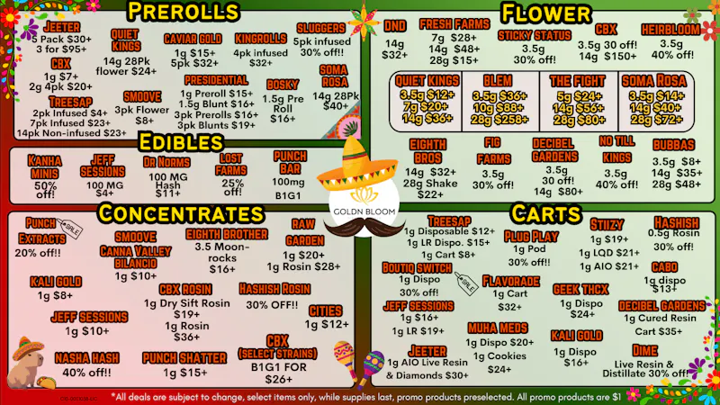 Goldn Bloom - Perris May Specials at Goldn Bloom