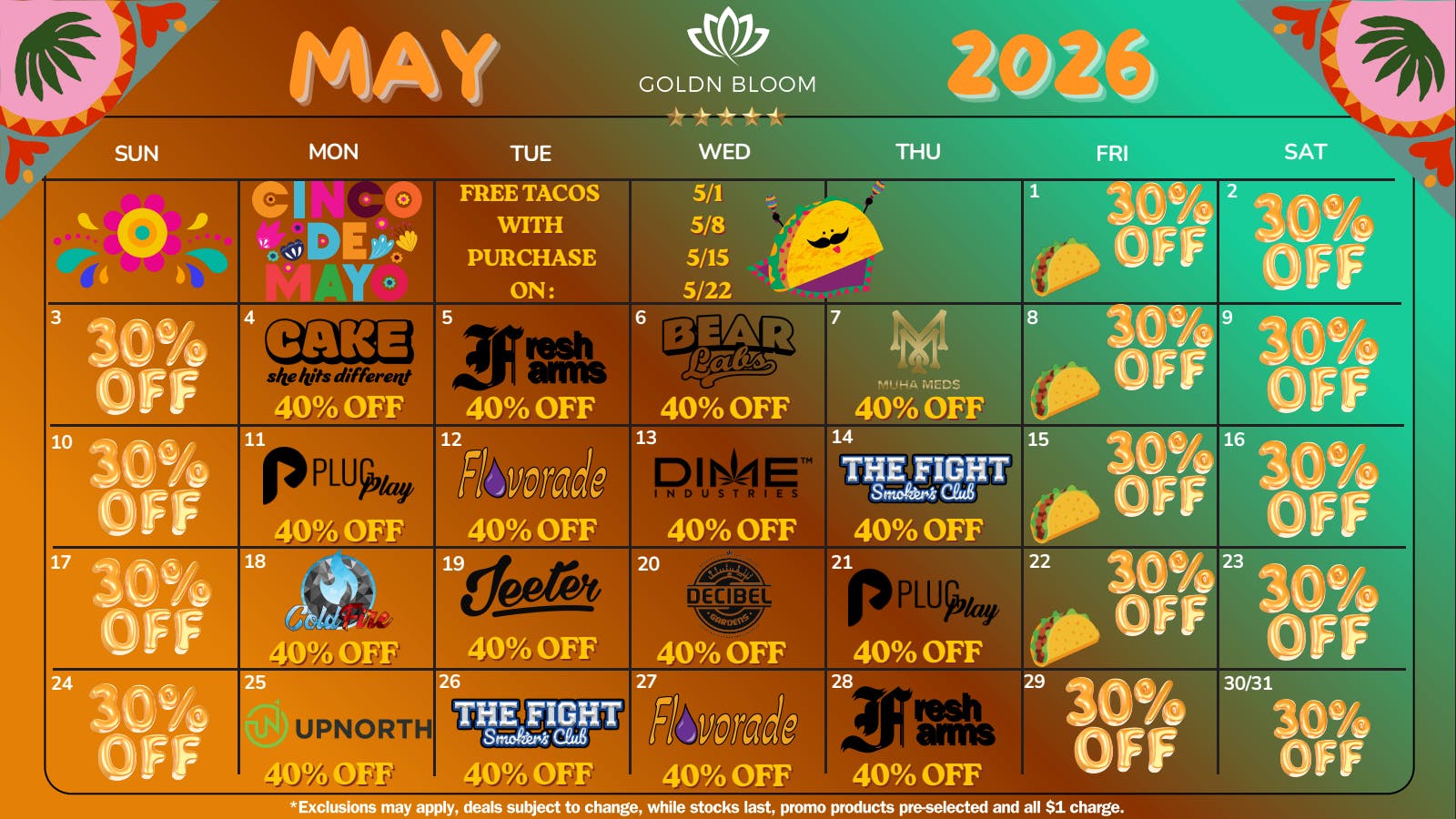 Goldn Bloom - Perris May Daily Deals