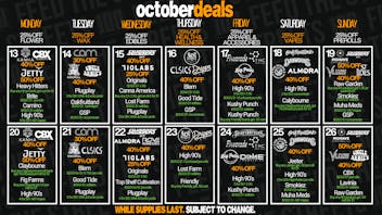 PACKS Weed Dispensary Orange County OCTOBER DAILY DISCOUNTS