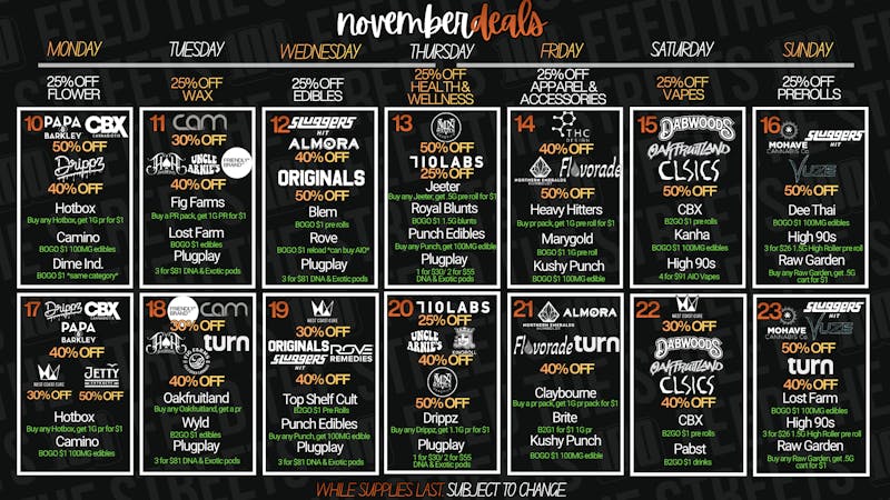 PACKS Weed Dispensary Orange County DAILY DISCOUNTS