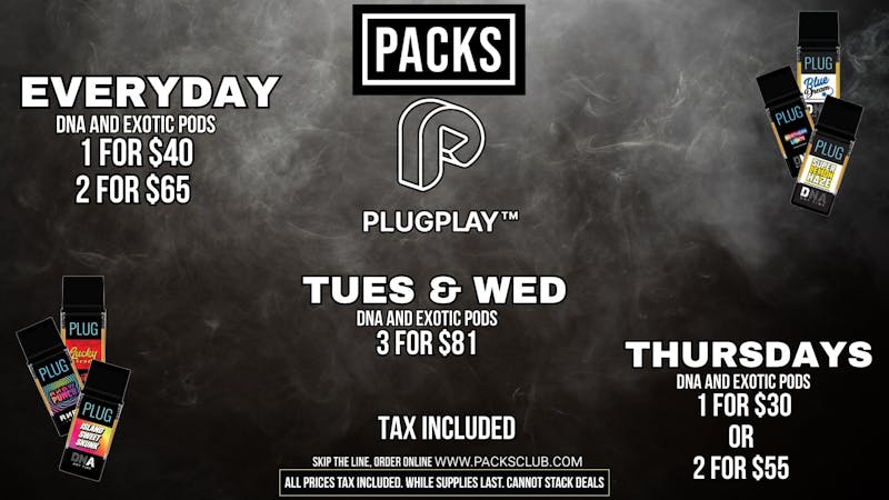 PACKS Weed Dispensary South Los Angeles Everday PLUGPlay Specials