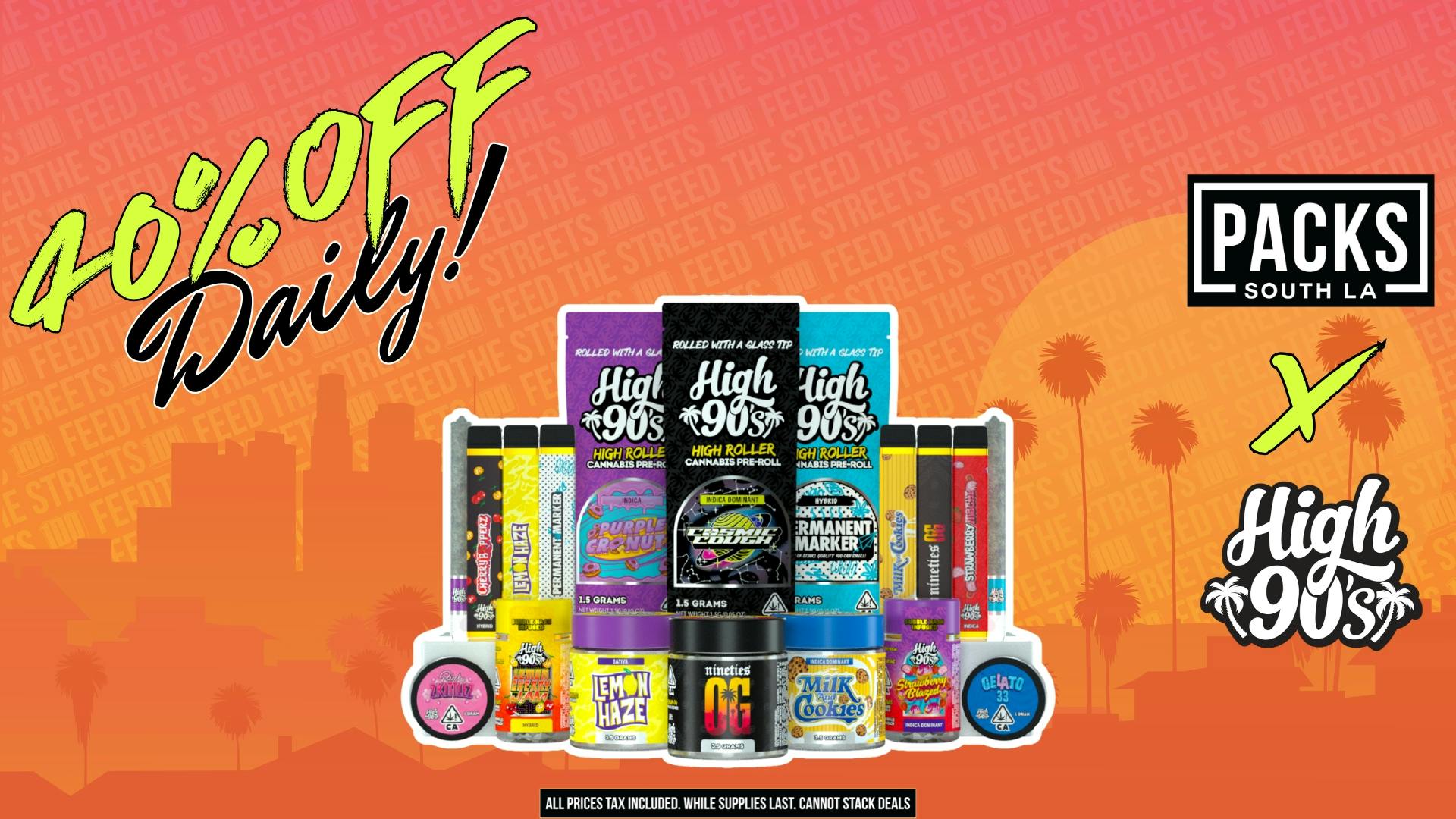 PACKS Weed Dispensary South Los Angeles HIGH 90'S DAILY 40% OFF!