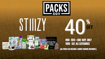 PACKS Weed Dispensary San Gabriel Valley STIIIZY 40% OFF DEAL!!
