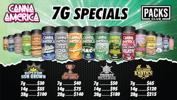 PACKS Weed Dispensary San Gabriel Valley CANNA AMERICA 7G DEALS