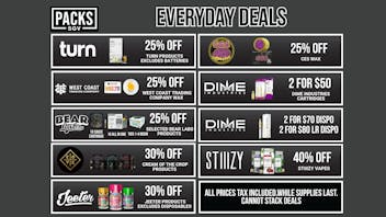 PACKS Weed Dispensary San Gabriel Valley EVERYDAY DEALS.
