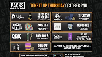 PACKS Weed Dispensary San Gabriel Valley TOKE IT UP THURSDAY