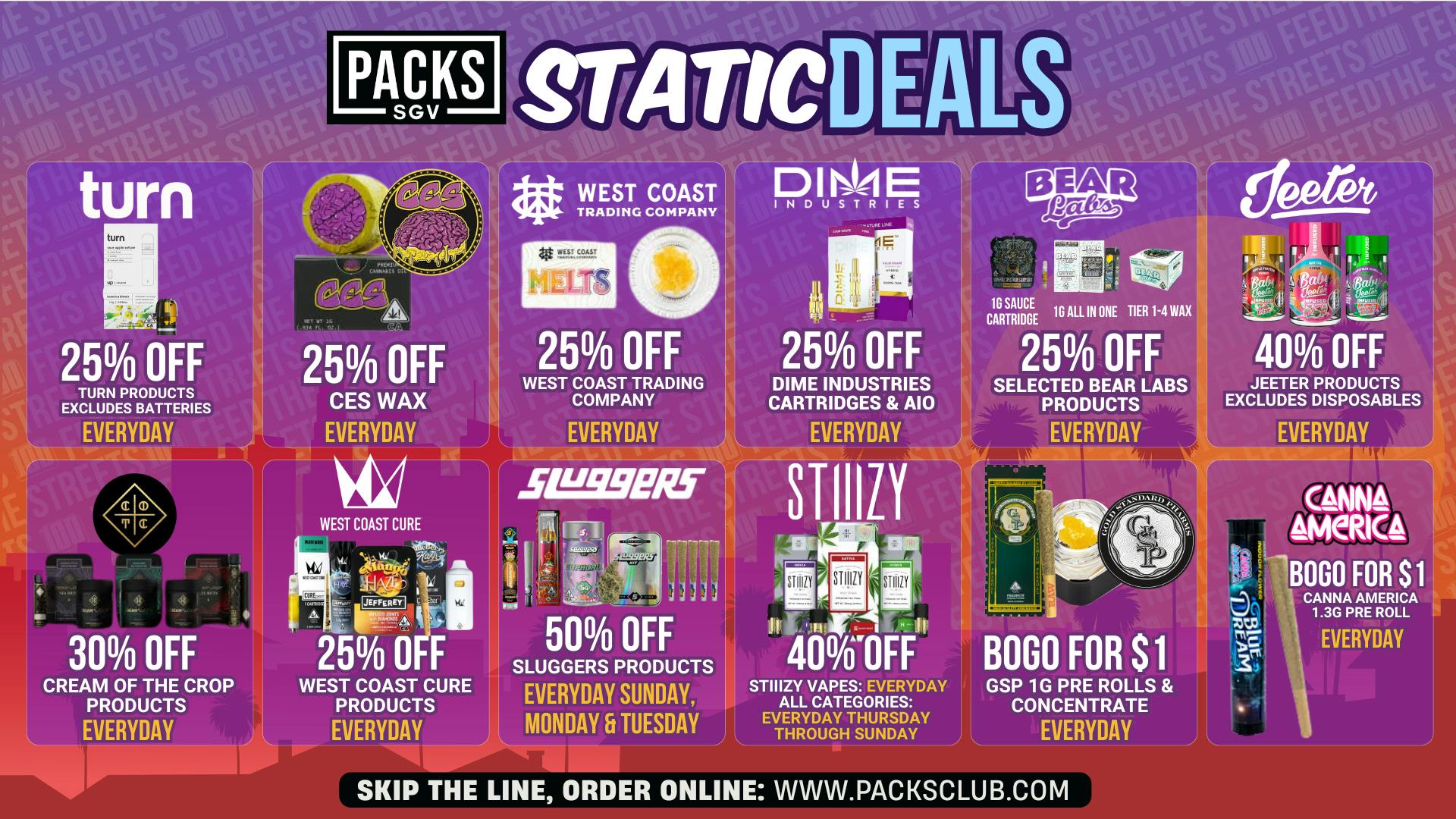 PACKS Weed Dispensary San Gabriel Valley STATIC DEALS @ PACKS SGV