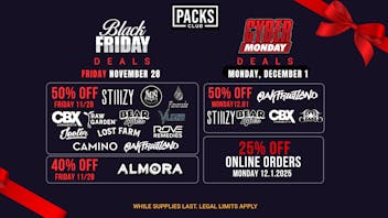 PACKS Weed Dispensary San Gabriel Valley Black Friday + Cyber Monday