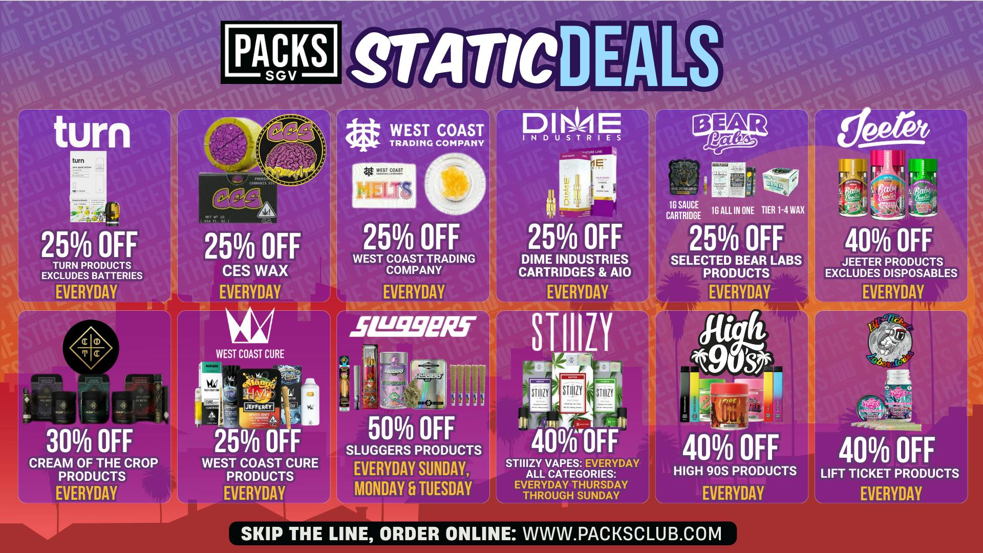 PACKS Weed Dispensary San Gabriel Valley STATIC DEALS @ PACKS SGV