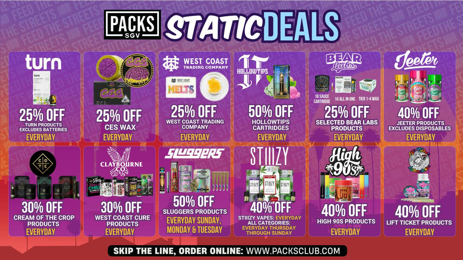 PACKS Weed Dispensary San Gabriel Valley STATIC DEALS @ PACKS SGV