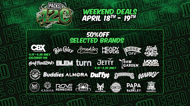 PACKS Weed Dispensary San Gabriel Valley April 18th-19th Deals