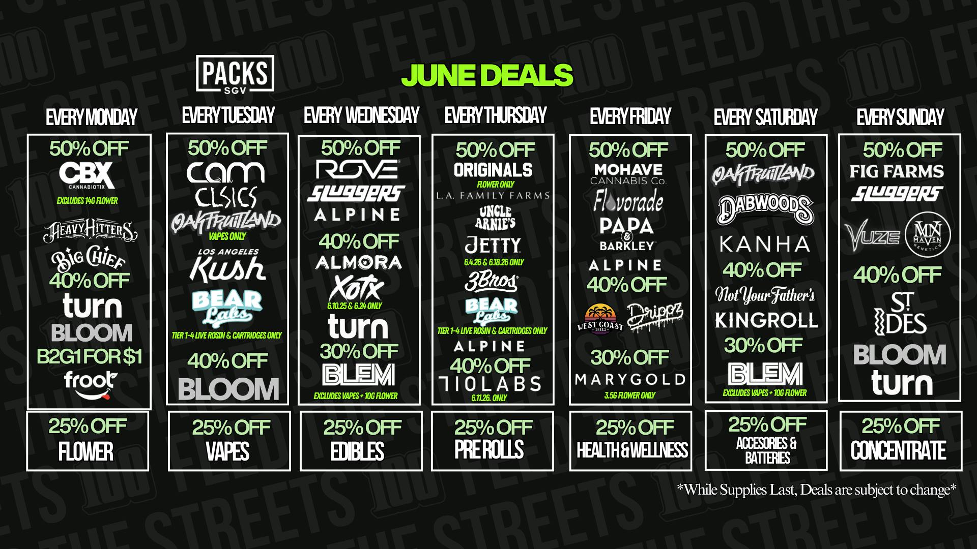 PACKS Weed Dispensary San Gabriel Valley JUNE DISCOUNTS