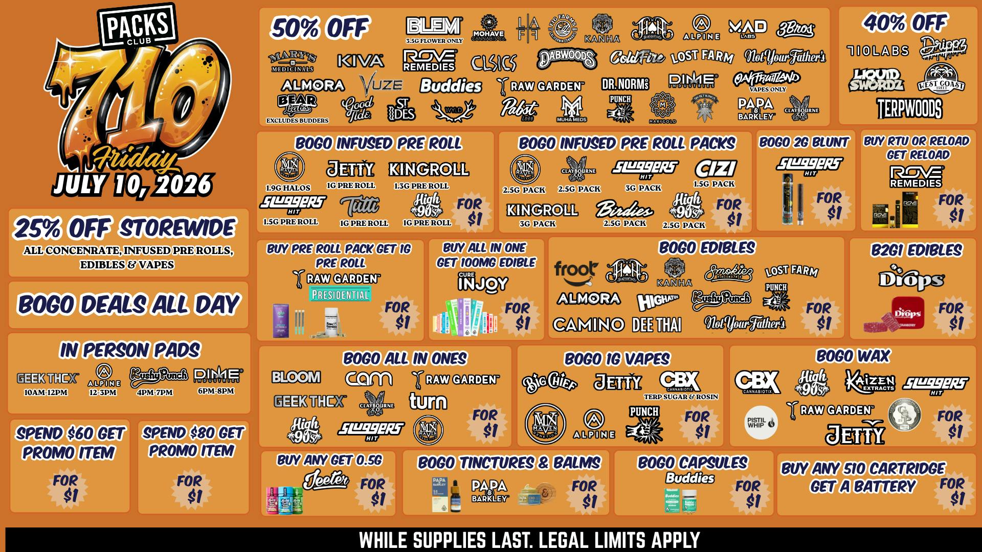PACKS Weed Dispensary San Gabriel Valley PACKS SGV 7/10 DISCOUNTS & BOGOS