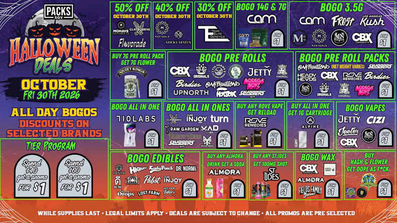 PACKS Weed Dispensary San Gabriel Valley OCTOBER 30TH 2026