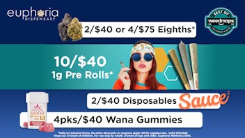 Euphoria Wellness - Marijuana Dispensary 2/$40 or 4/$75 Mix & Match 8ths