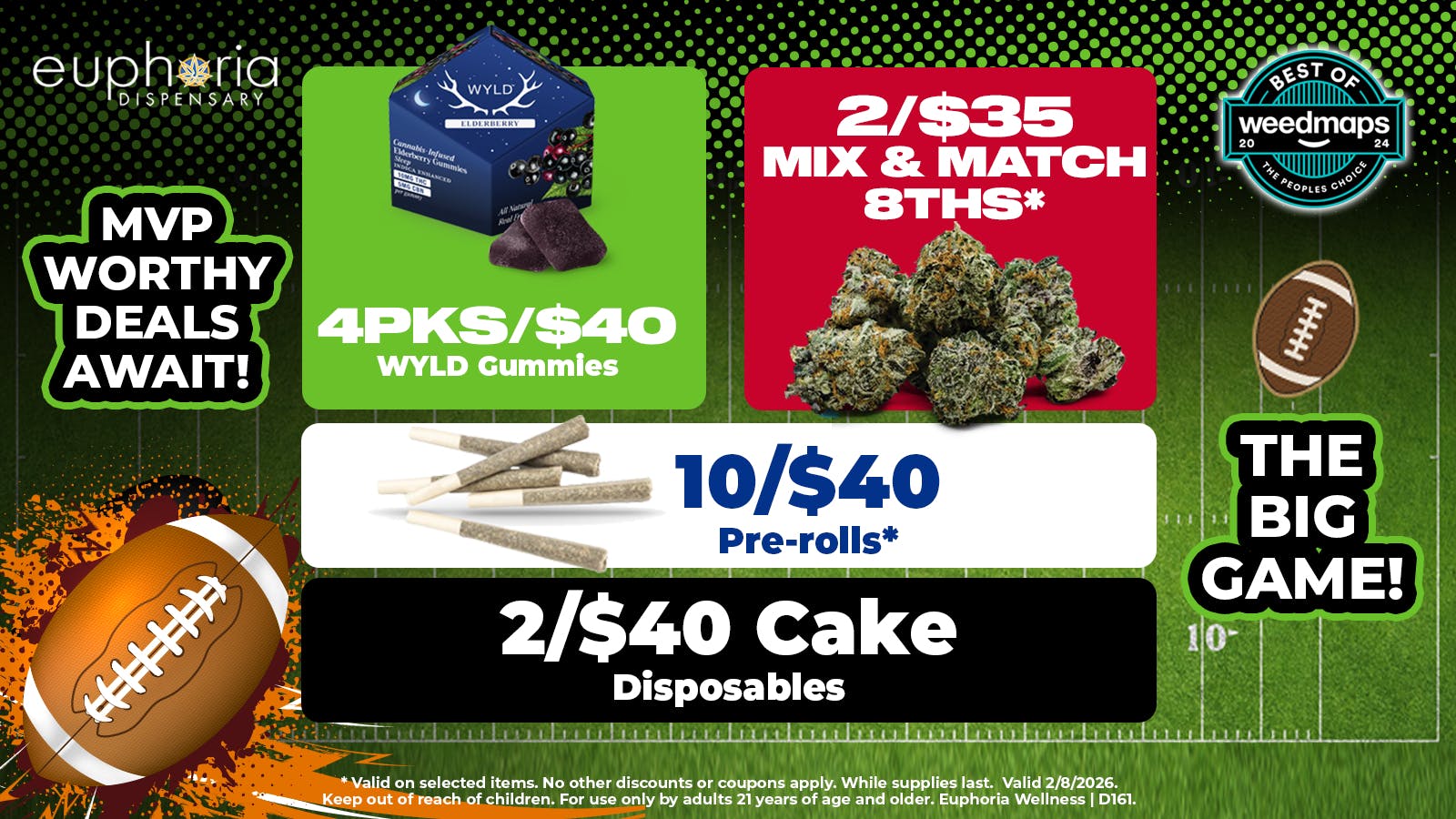 Euphoria Wellness - Marijuana Dispensary 4/$40 Wyld Gummies | 2/$35 Mix & Match 8ths