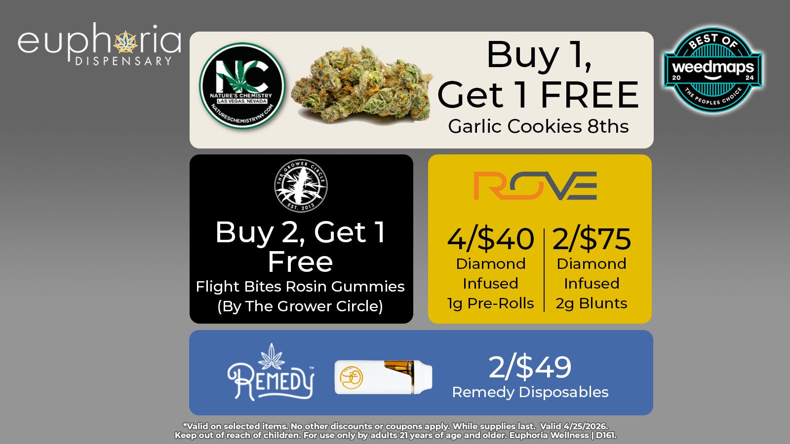 Euphoria Wellness - Marijuana Dispensary Buy 1 Get 1 Free Garlic Cookies 8ths