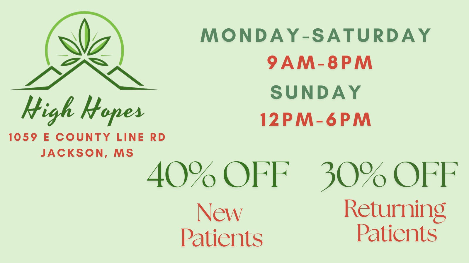 High Hopes - Jackson Merry Christmas: 40% New Patients & 30% Returning