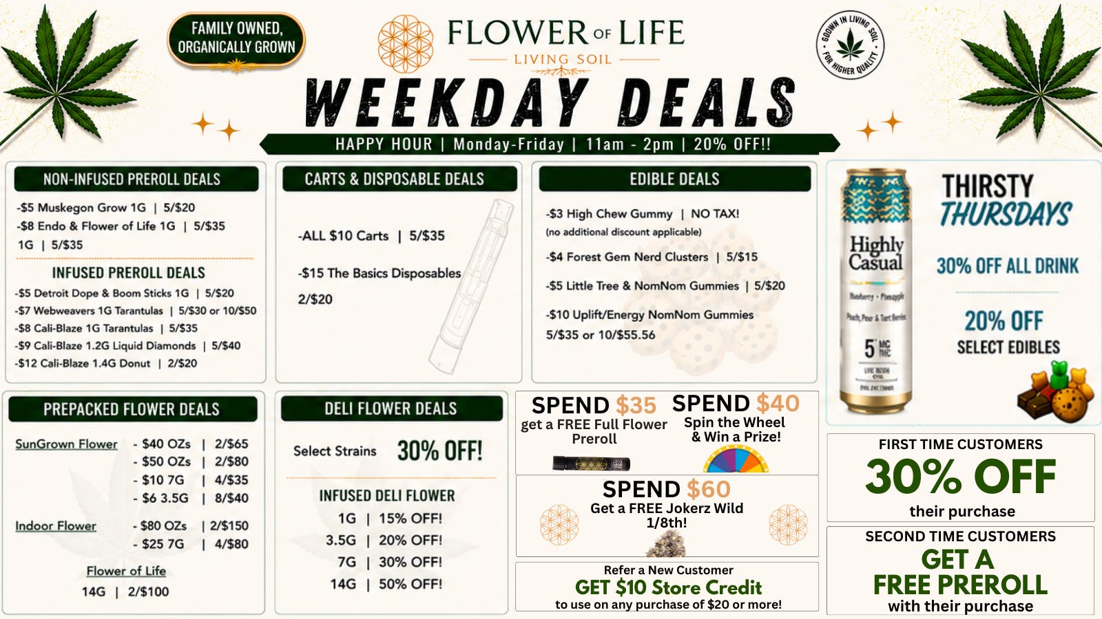 Flower of Life Thirsty Thursdays | 30% OFF ALL Drinks!