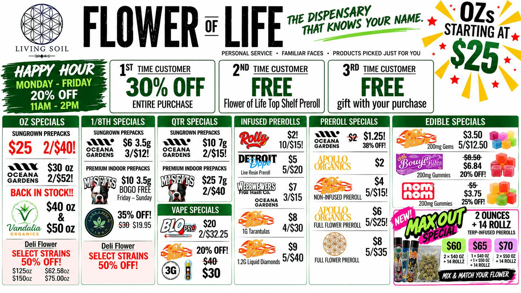 Flower of Life- Delivery 🔥 More Deals. More Choices. OZs Starting at $25!