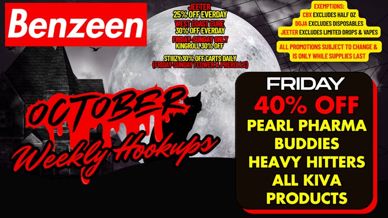 Benzeen La Brea 40% OFF PEARL PHARMA, HEAVY HITTERS, KIVA, BUDDIES