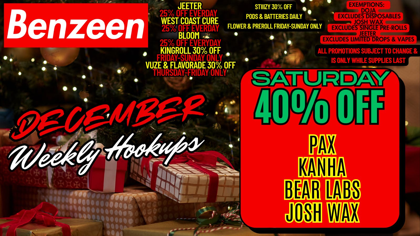 Benzeen La Brea 40% OFF PAX, KANHA, BEAR LABS, JOSH WAX