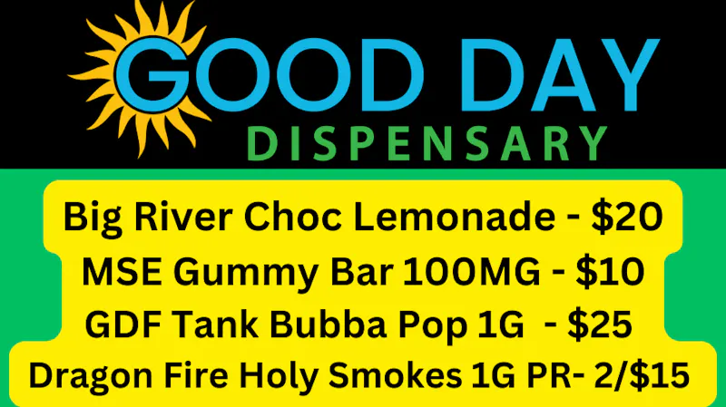 Good Day Dispensary Big River Chocolate Lemonade