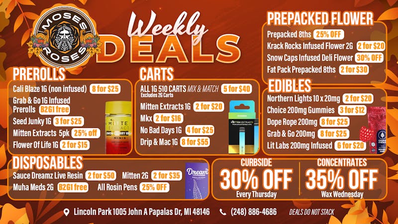 Moses Roses 🔥 MOSES ROSES WEEKLY DEALS ARE HERE! 🔥