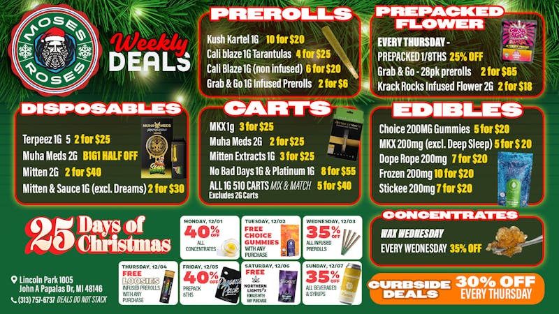 Moses Roses Moses Roses Weekly Holiday Deals Are Here Now 🎄🔥