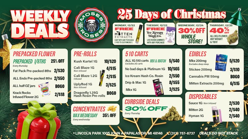Moses Roses Moses Roses Weekly Deals & 25 Days of Christmas