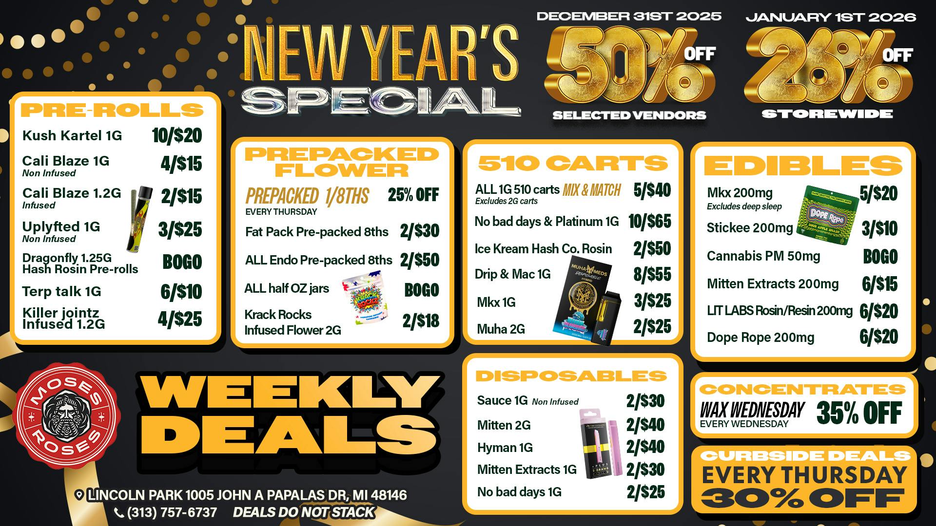 Moses Roses Moses Roses New Year Weekly Deals You’ll Love! 🎉