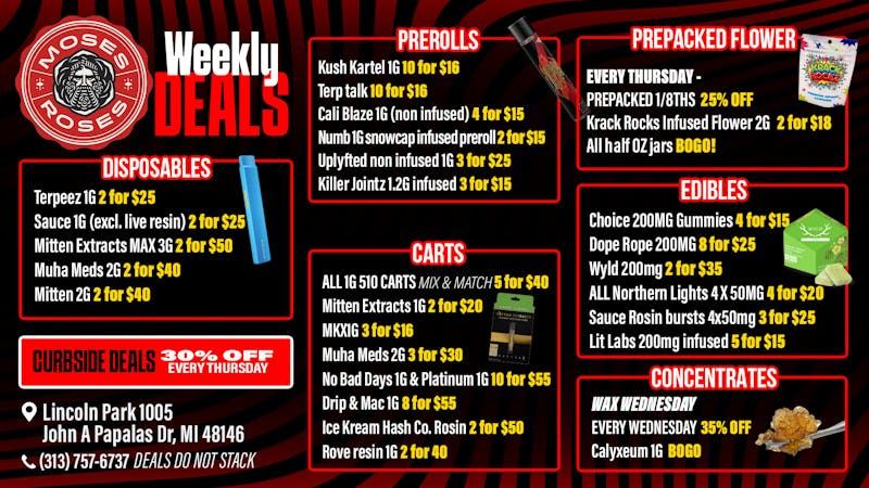 Moses Roses Moses Roses Weekly Deals Packed With Fresh Heat Go