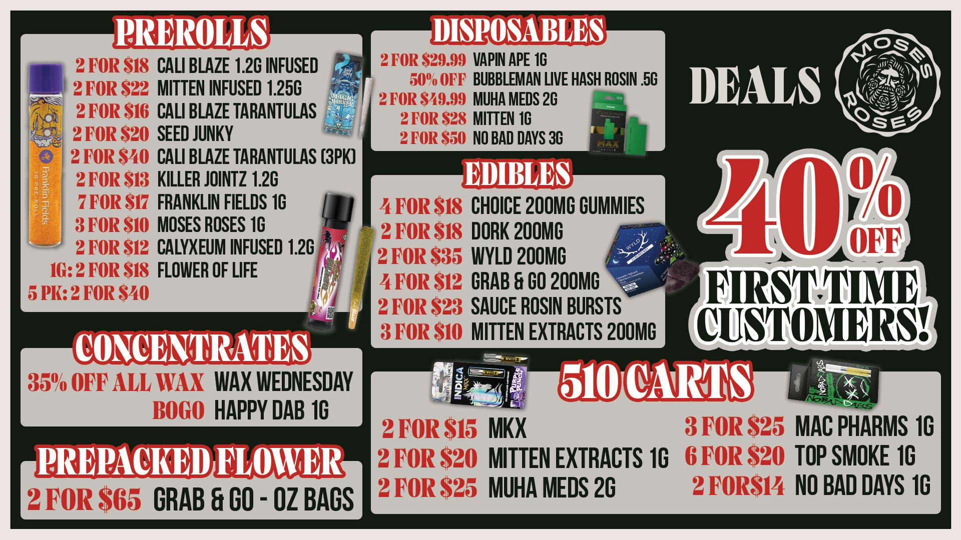 Moses Roses Moses Roses Deals: 40% Off, Goodie Bags, 7AM!