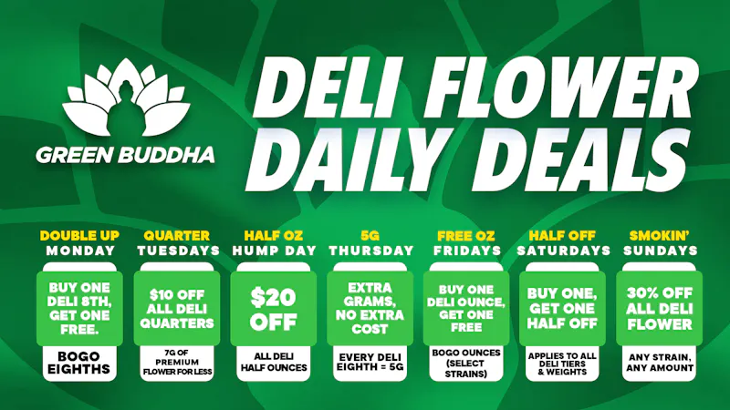 Green Buddha Cannabis Co- Recreational Green Buddha Daily Deals: Fresh Deli Savings!
