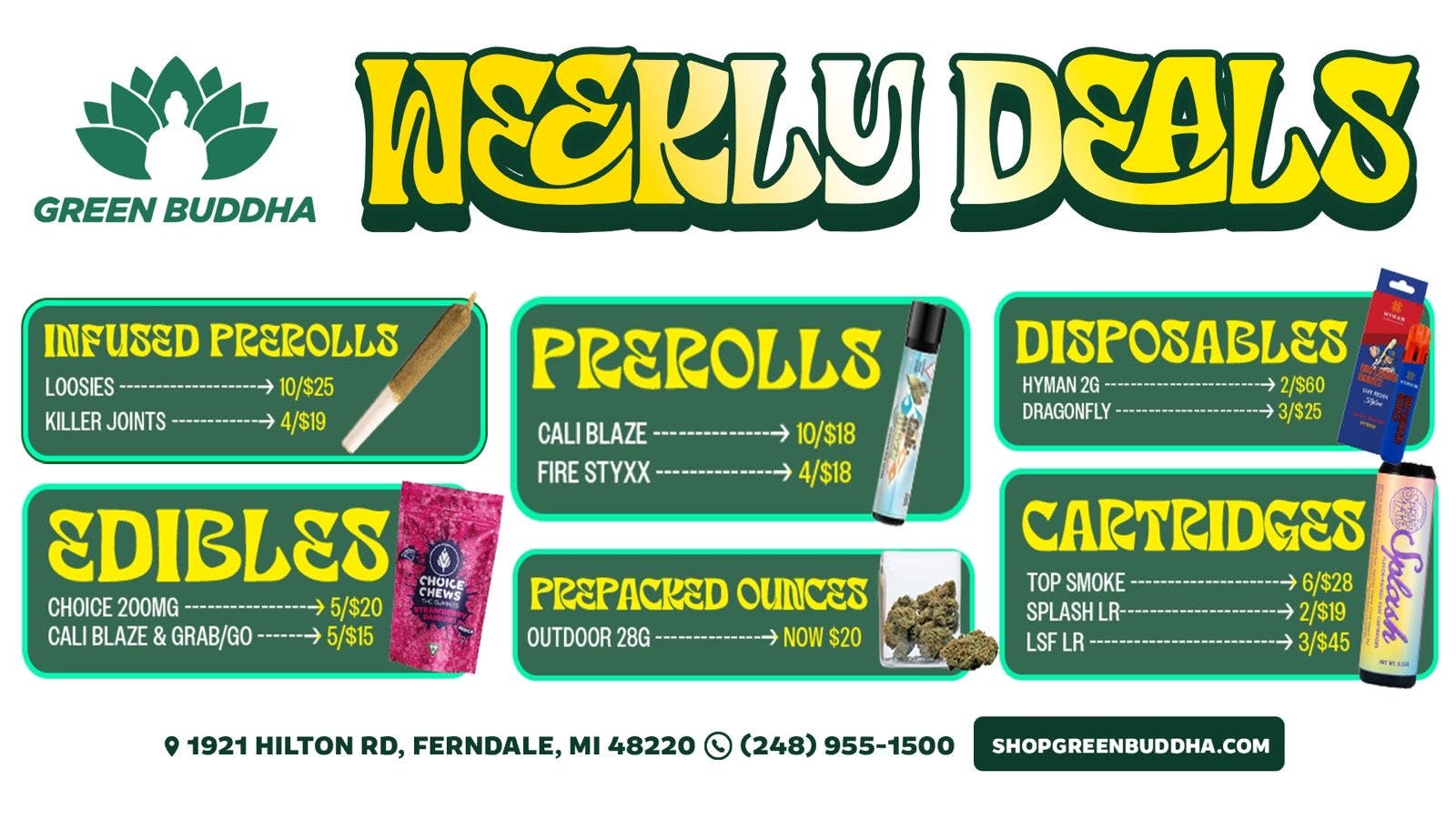Green Buddha Cannabis Co- Recreational Green Buddha Daily Deals: Fresh Deli Savings!