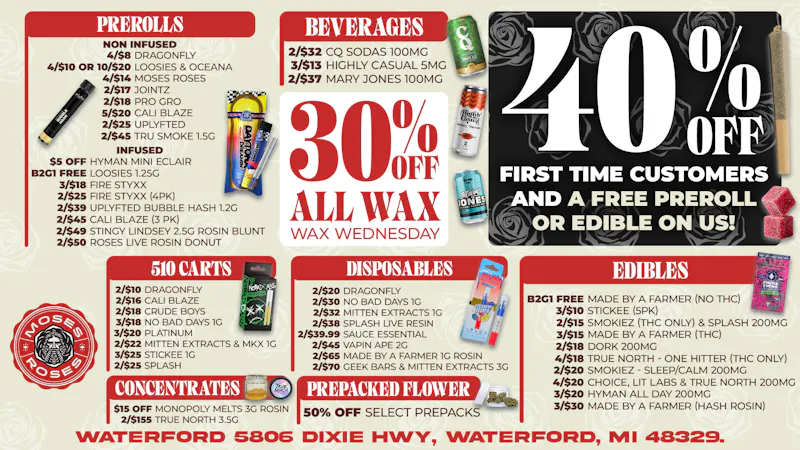Moses Roses Moses Roses Waterford Deals: 40% Off Plus Freebies