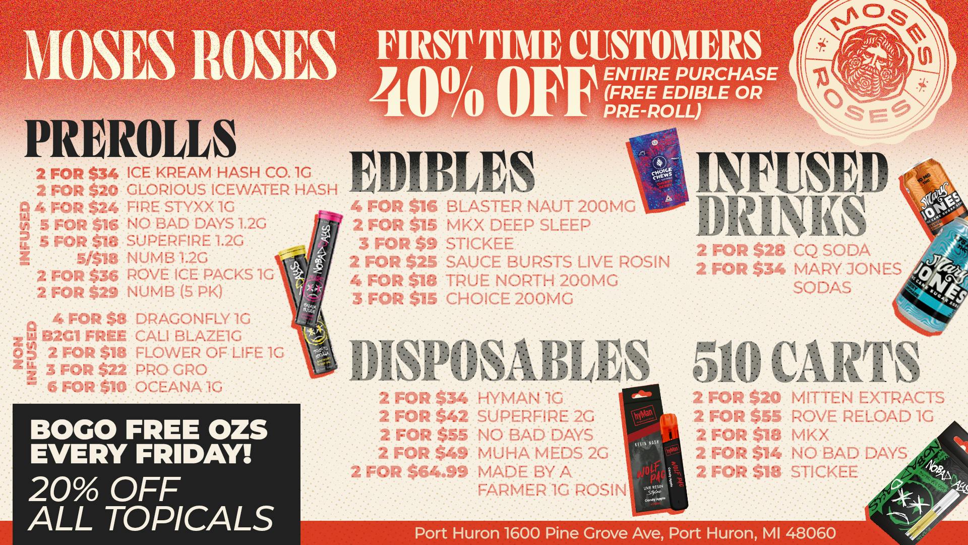 Moses Roses Port Huron Moses Roses Port Huron Deals: 40% Off & BOGO Now!!