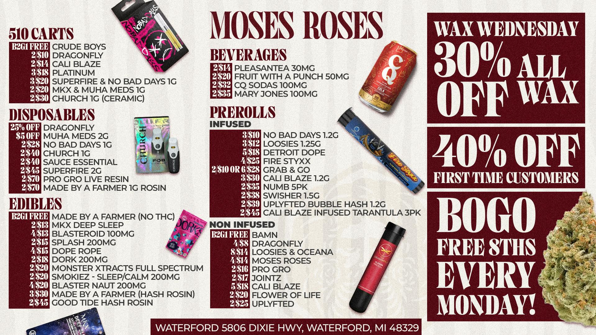 Moses Roses Moses Roses Waterford Deals: BOGO Wax 40% Savings!