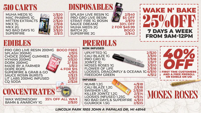 Moses Roses Moses Roses Lincoln Park Deals: Wake, Bake & Save!
