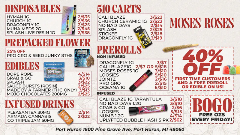 Moses Roses Port Huron Moses Roses Port Huron Deals: 40% Off & BOGO Today