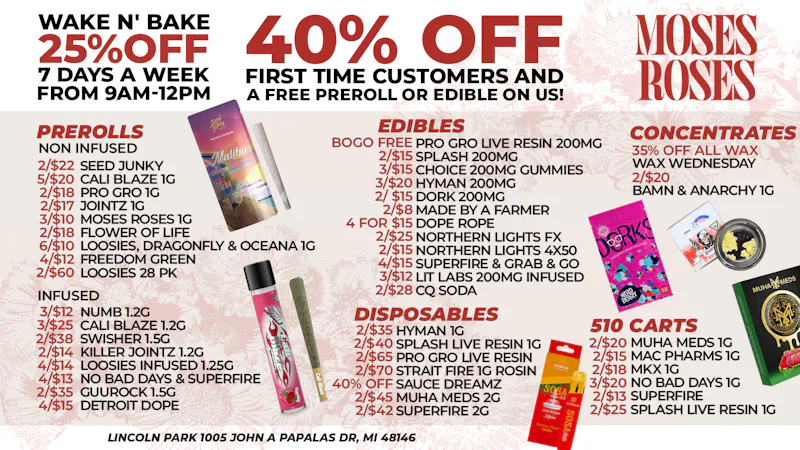 Moses Roses Moses Roses Lincoln Park Deals: Wake Bake Savings!