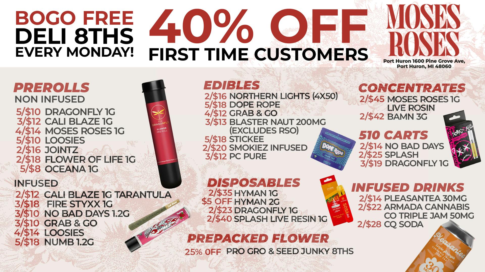 Moses Roses Port Huron Moses Roses Port Huron Deals: 40% Off & BOGO Today