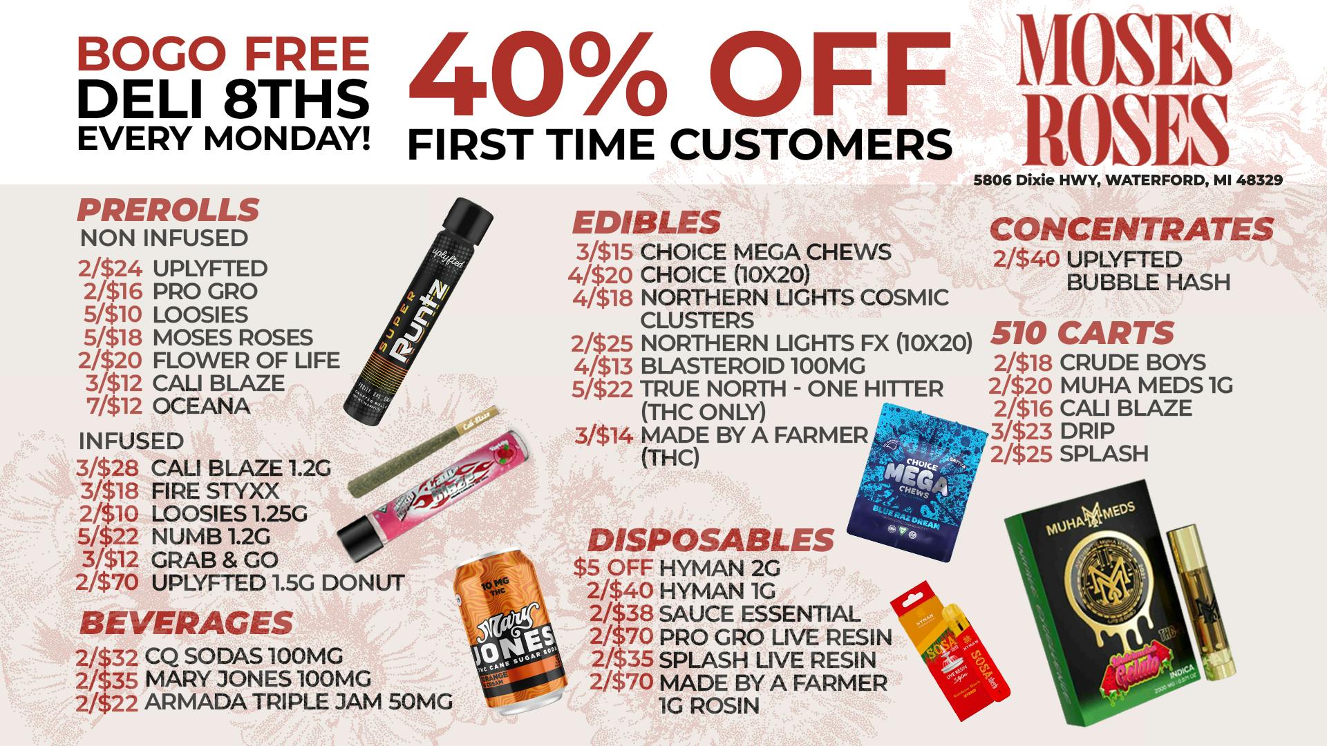 Moses Roses Moses Roses Waterford Deals: 40% Off & BOGO 8ths!